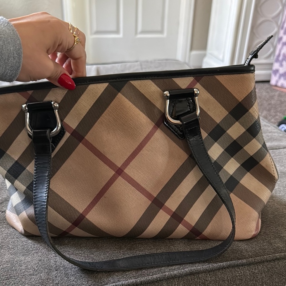 Burberry Beige Checkered Women's Bag